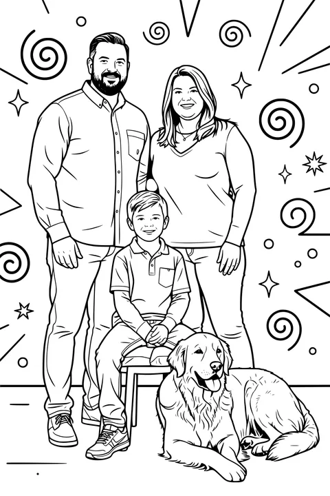 The sample photo drawn in the Doodle style