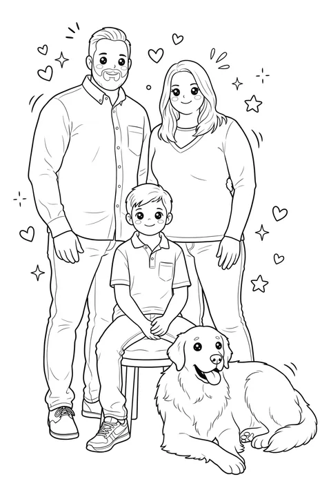 The sample photo drawn in the Kawaii style