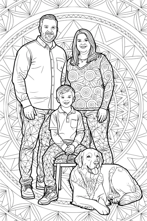 The sample photo drawn in the Mandala style