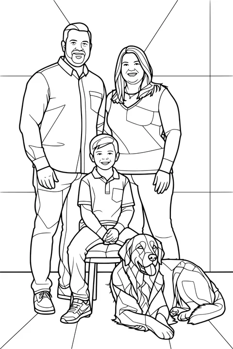 The sample photo drawn in the Stained Glass style