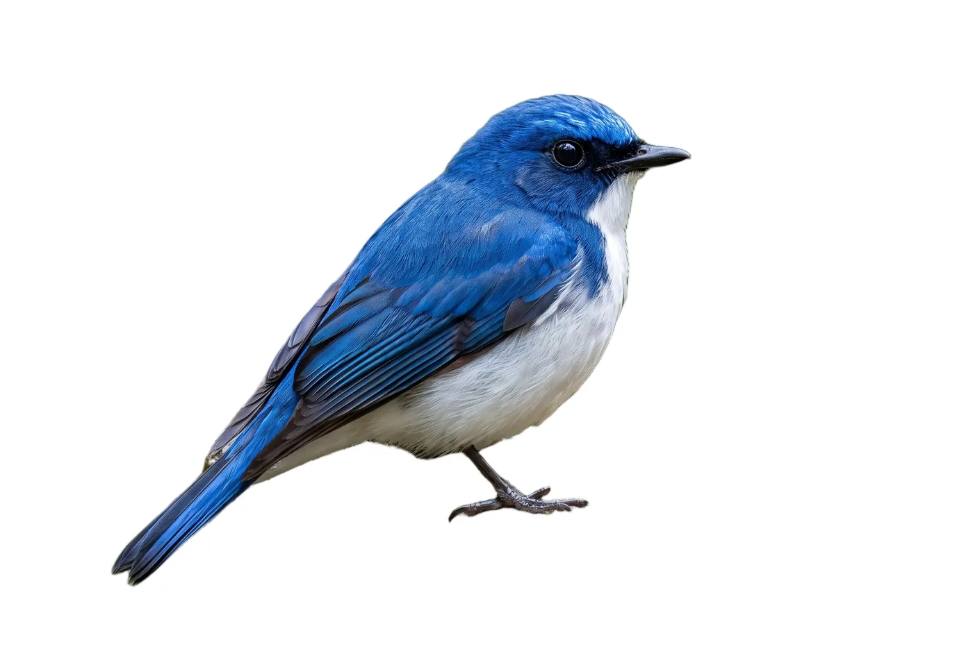 The flycatcher cut out, on a plain white background